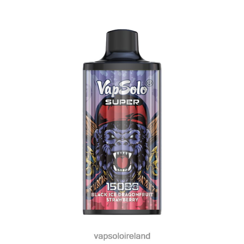 VapSolo Flavours - VapSolo SUPER Disposable Vape 002BT413 Black Ice Drangofruit Strawberry