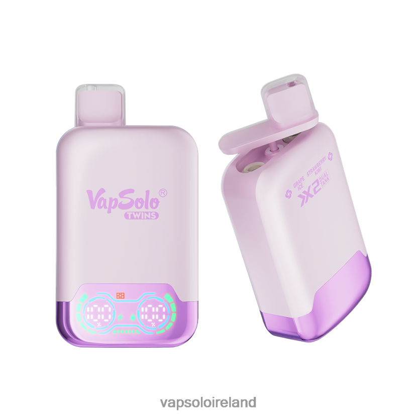 VapSolo Flavours - VapSolo TWINS Disposable Vape 002BT428 Grape Ice & Strawberry Kiwi