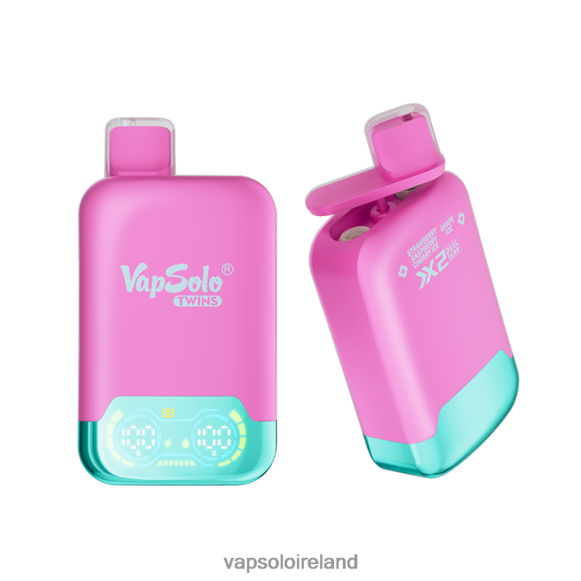 VapSolo Flavours - VapSolo TWINS Disposable Vape 002BT433 Strawberry Raspberry Cherry Ice & Grape Ice
