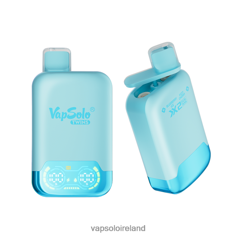 VapSolo Ireland - VapSolo TWINS Disposable Vape 002BT427 Blueberry Ice & Fizzy Cherry