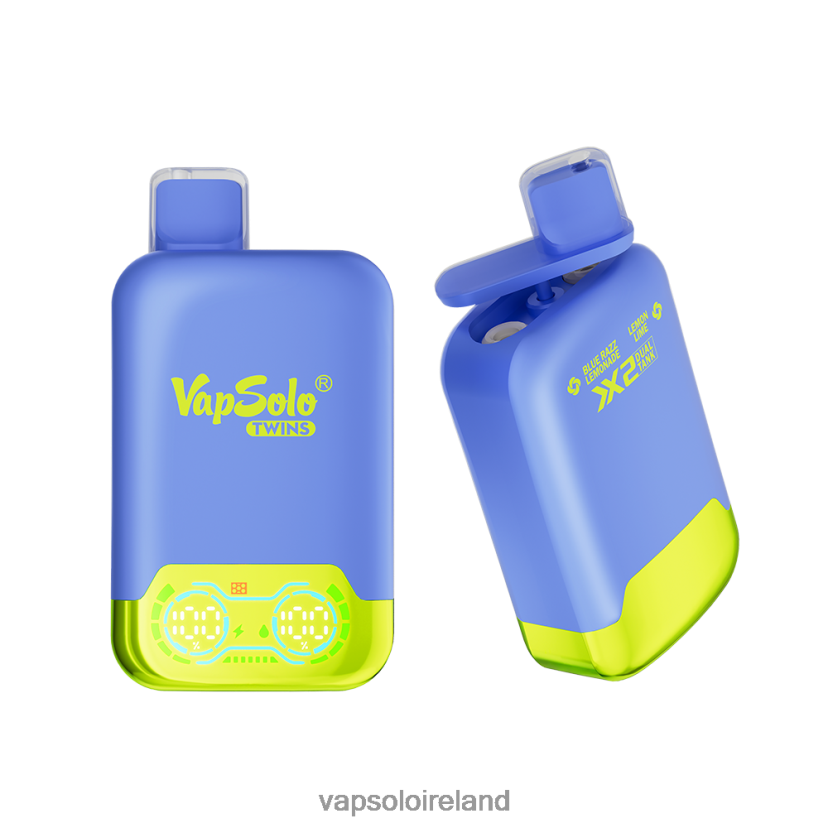 VapSolo Review - VapSolo TWINS Disposable Vape 002BT426 Blue Razz Lemonade & Lemon Lime