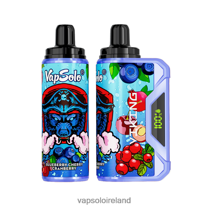 VapSolo Ireland - VapSolo VIKING Disposable Vape 002BT437 Blueberry Cherry Cranberry