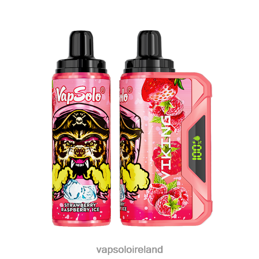 VapSolo Vape - VapSolo VIKING Disposable Vape 002BT445 Strawberry Raspberry Ice